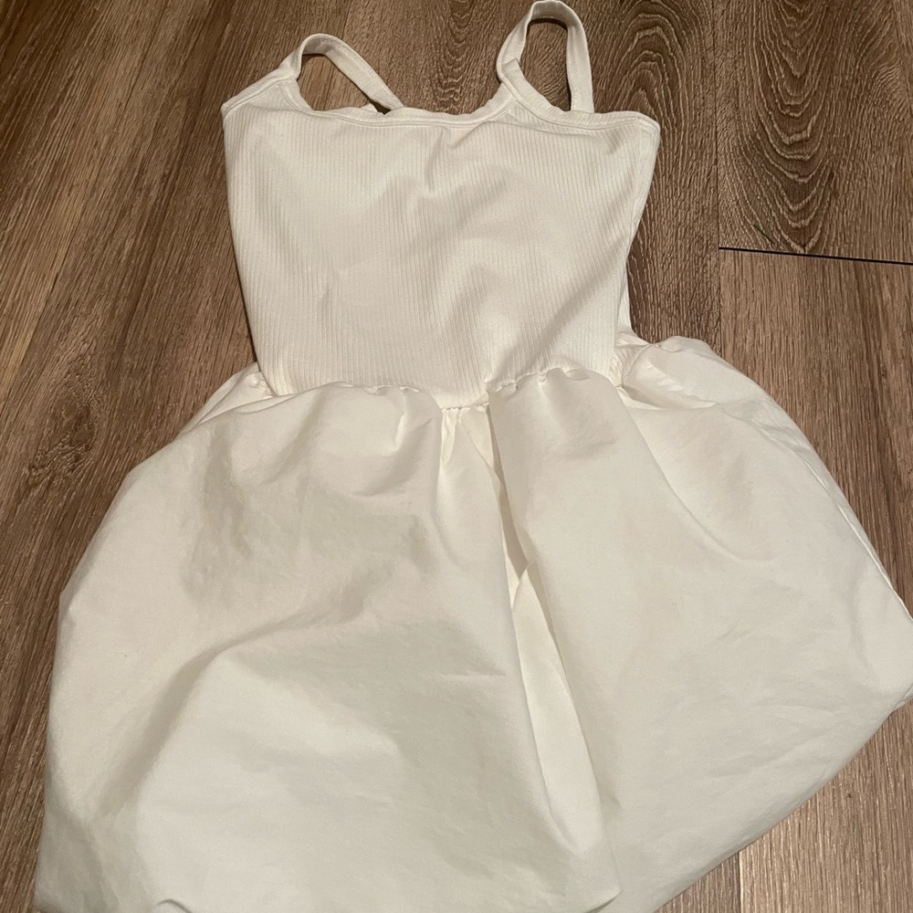 NWOT-Good Luck Gem White Bubble Mini Dress